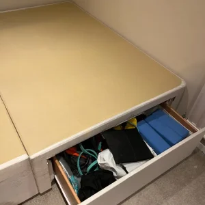 King size divan bed base with drawers and grey Valance cover - Image 3