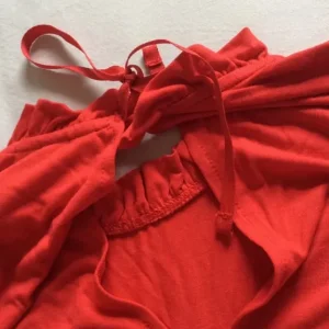 Topshop Red Long-Sleeve Top with Flared Arms - Image 5