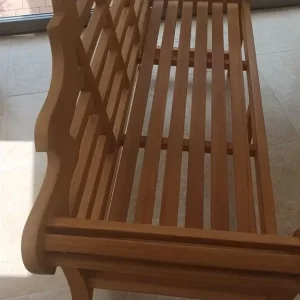 Lutyens style teak garden bench - Image 2