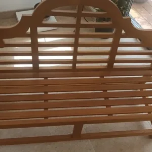 Lutyens style teak garden bench - Image 3