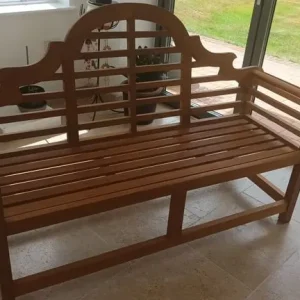 Lutyens style teak garden bench