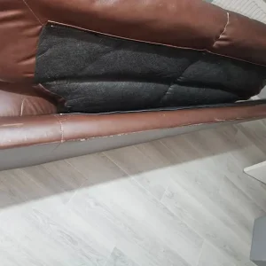 2 seater brown leather couch - Image 2