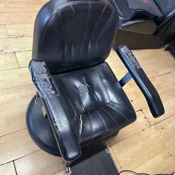 Barber chairs with cover replacements needed