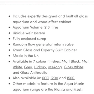 Aqua Marin 900 Pro Aquarium with sump, cabinet, and all accessories - Image 3