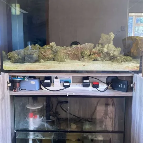 Aqua Marin 900 Pro Aquarium with sump, cabinet, and all accessories