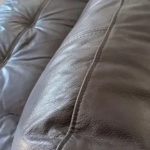 3 Seat Brown Leather Sofa - Image 2
