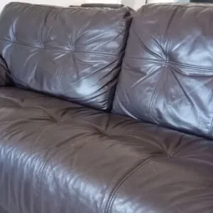 3 Seat Brown Leather Sofa - Image 4