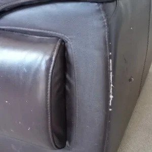 3 Seat Brown Leather Sofa - Image 5