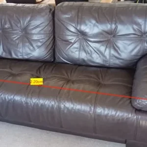 3 Seat Brown Leather Sofa