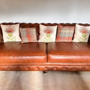 Large 4-seater leather chesterfield sofa