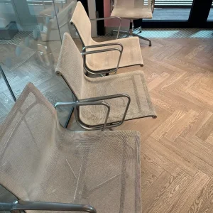 Eames Vitra EA 107 Aluminium White Chairs - Image 3