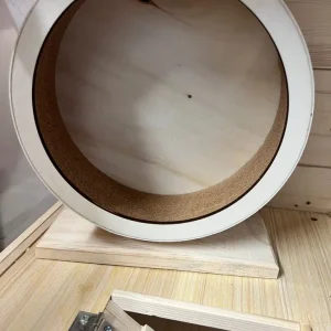 Wooden hamster cage with shelf and wheels - Image 7