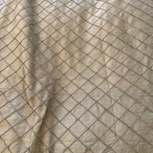 Silk organza curtains in vintage gold - Image 3