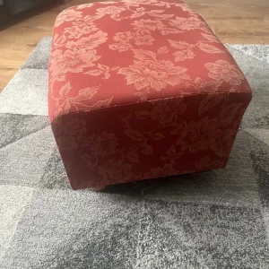 Red pouffe stool - Image 2