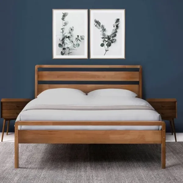 Scandi Mid Century Mid Oak Wooden King Size Bed Frame MS.62