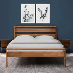 Scandi Mid Century Mid Oak Wooden King Size Bed Frame MS.62