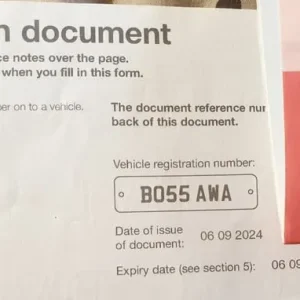BO55 AWA private number plate