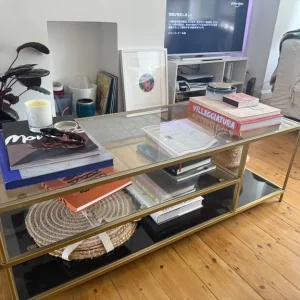 Glass & Brass Coffee Table - Image 2