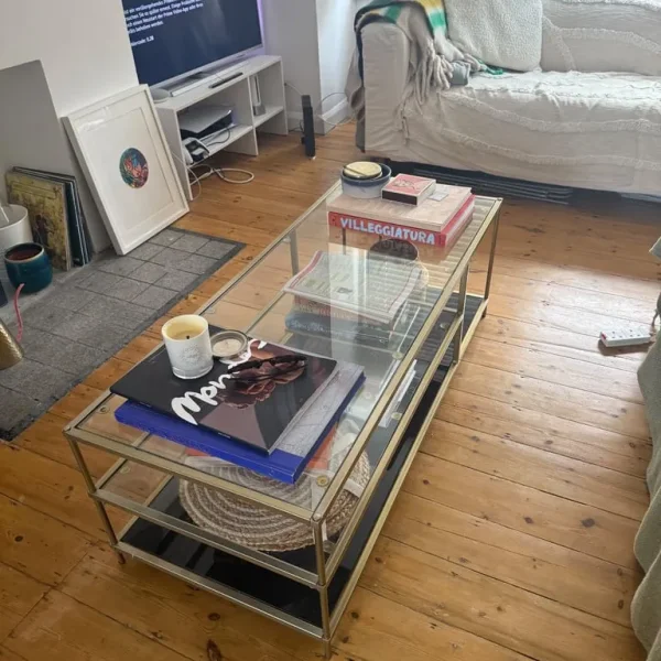 Glass & Brass Coffee Table