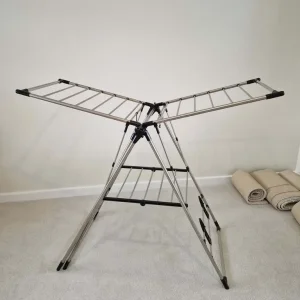2-Level Gullwing Drying Rack with High Hanging Rail and Shoe Hangers - Image 2