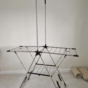 2-Level Gullwing Drying Rack with High Hanging Rail and Shoe Hangers