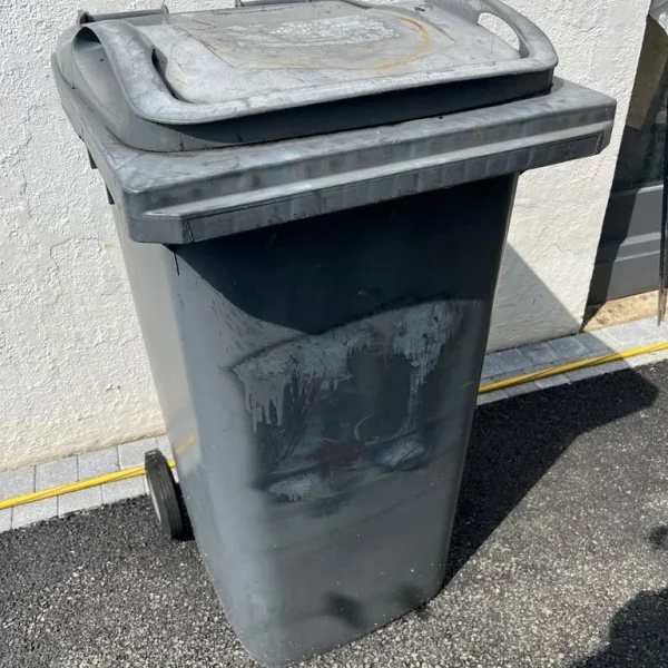 Large black wheelie bin