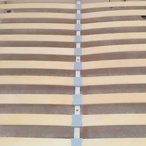 Double bed metal frame with wooden slats - Image 4
