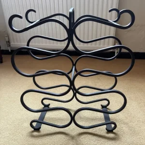 Black iron wine rack