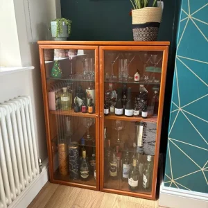 Retro teak gin cabinet / shelving unit - Image 2