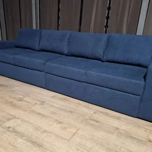 Blue Fabric 4-Seater Sofa – Unused and Clean - Image 3