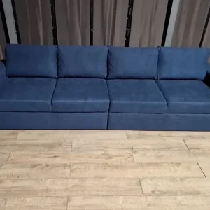 Blue Fabric 4-Seater Sofa – Unused and Clean - Image 4
