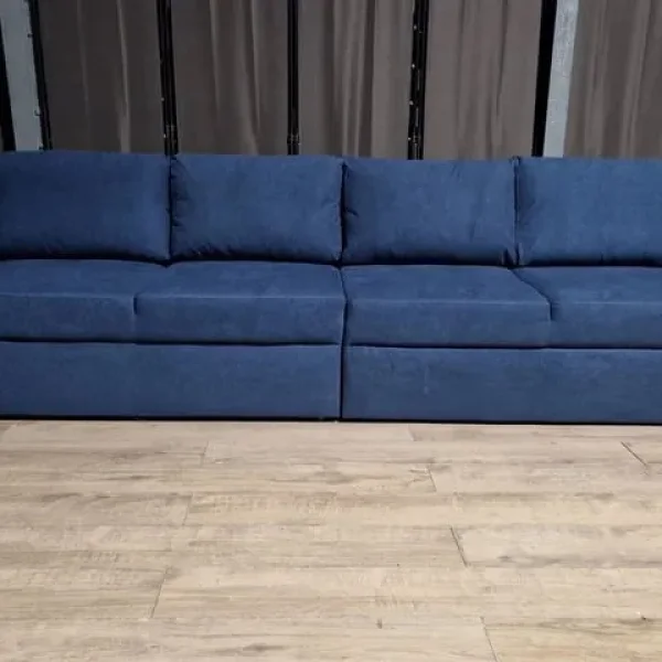 Blue Fabric 4-Seater Sofa – Unused and Clean