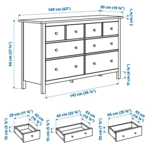 Large Chest of Drawers + 2 Matching Bedside Cabinets - IKEA HEMNES model - Image 6