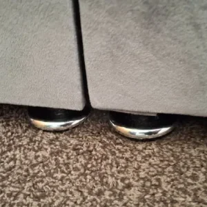 Velvet Grey Divan Double Bed – Orthopaedic Mattress and Tall Headboard - Image 3