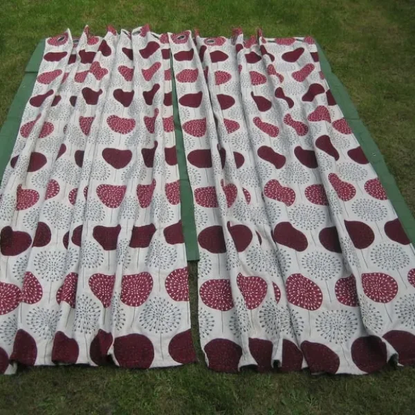 Pair of Double-Sided Poly-Jacquard Curtains, 230cm x 137cm