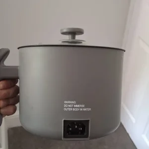 Electric pot, grey with lid and plug - Image 2