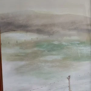 Framed watercolour, 33cm x 43cm - Image 4