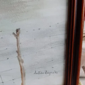 Framed watercolour, 33cm x 43cm - Image 5