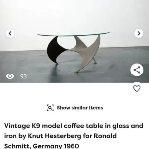 coffee table vintage k9 ronald schmitt - Image 2