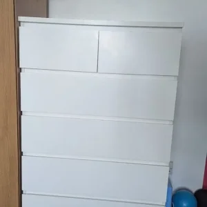 WHITE IKEA MALM 6 DRAWER CHEST OF DRAWERS