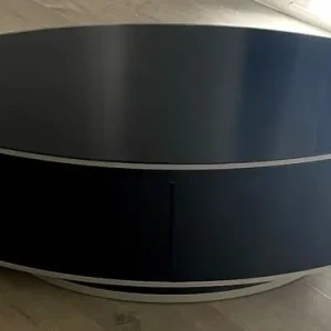 Oval tv stand with tinted glass doors - Image 2