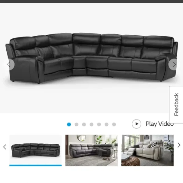12-month-old Sofology Corner Leather Sofa