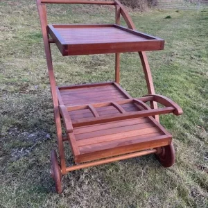 Hardwood Drinks Trolley - New - Image 2