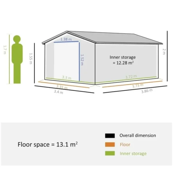 Large all weather shed 11ft by 13ft