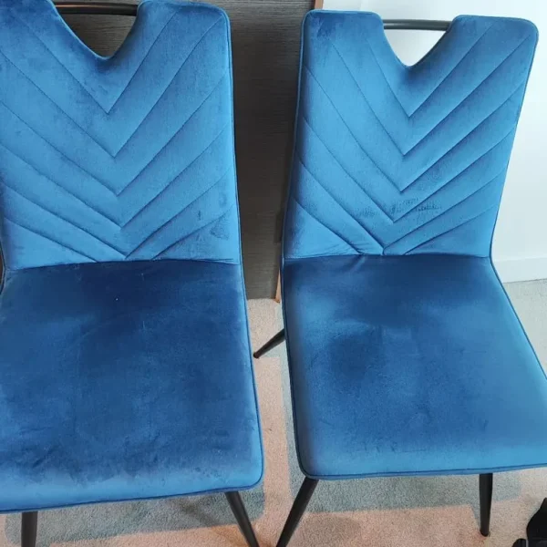 2 blue chairs