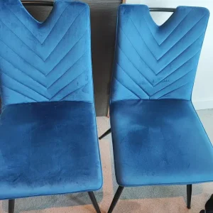 2 blue chairs