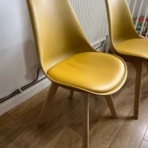 4x dining chairs (navy blue + mustard yellow) - Image 3