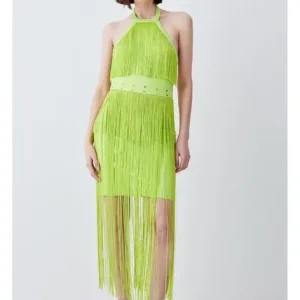 Green midi dress size 8 karen millen
