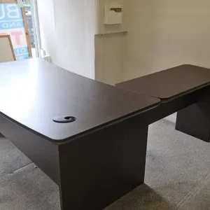Office desk with printer side desk