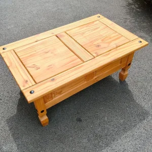 Oak colour coffee table with front draw - Image 2